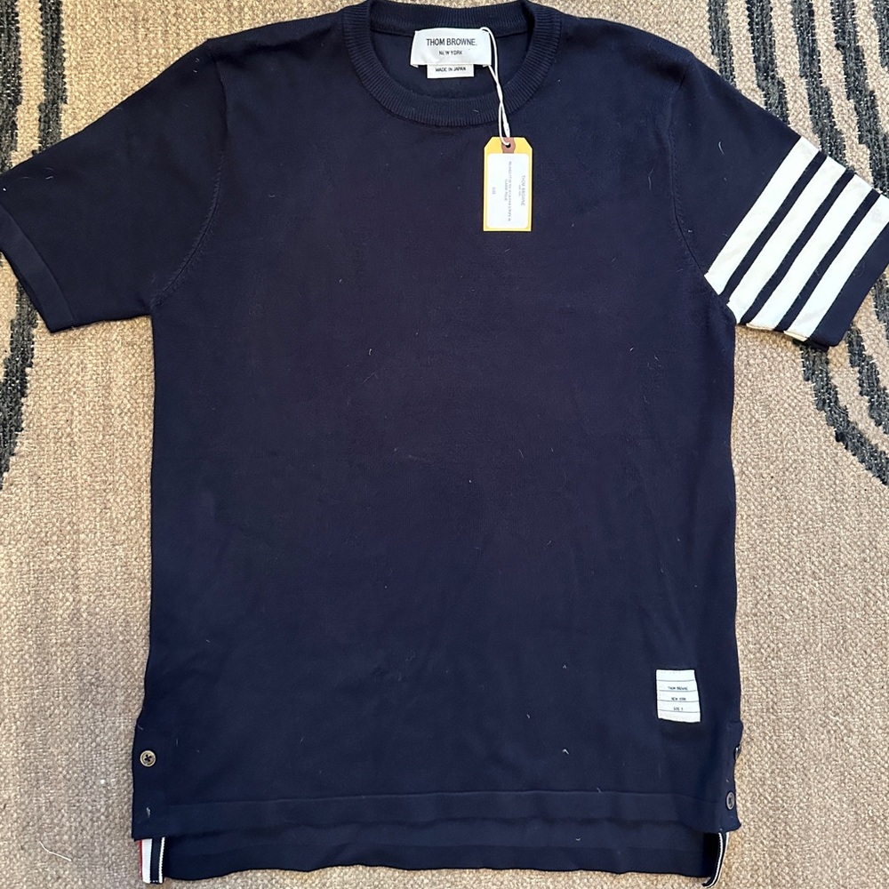 THOM BROWNE SHORT SLEEVE COTTON SHIRT